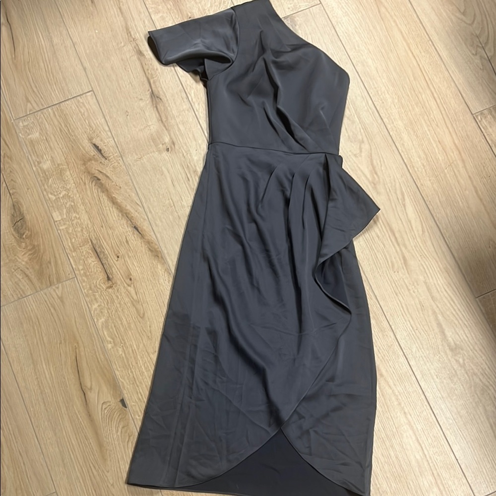 Ted Baker One Shoulder Dress in Elegant Gray